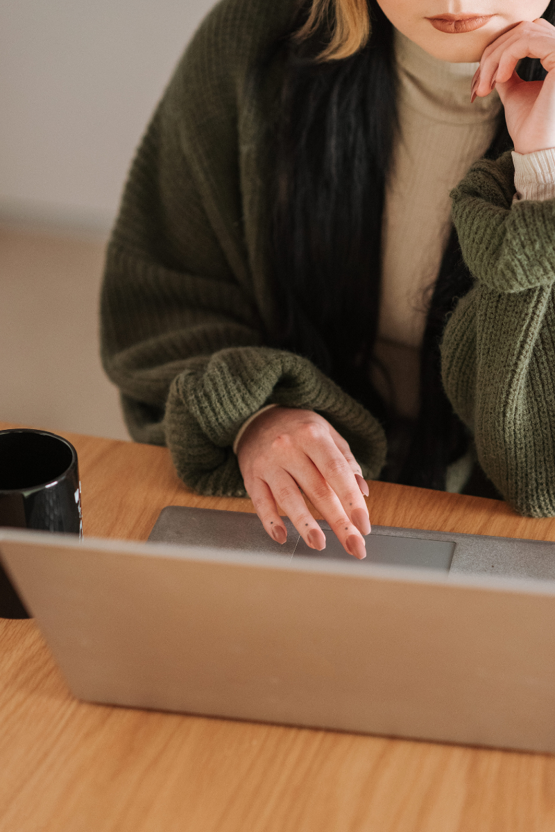 woman working on laptop - 401(k) job change